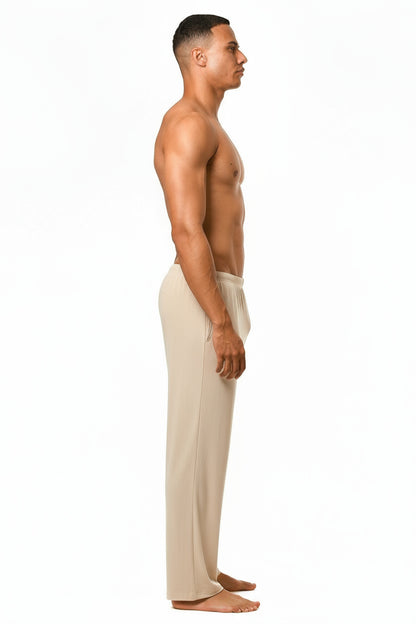 Beige Cotton Jersey Loose Pant