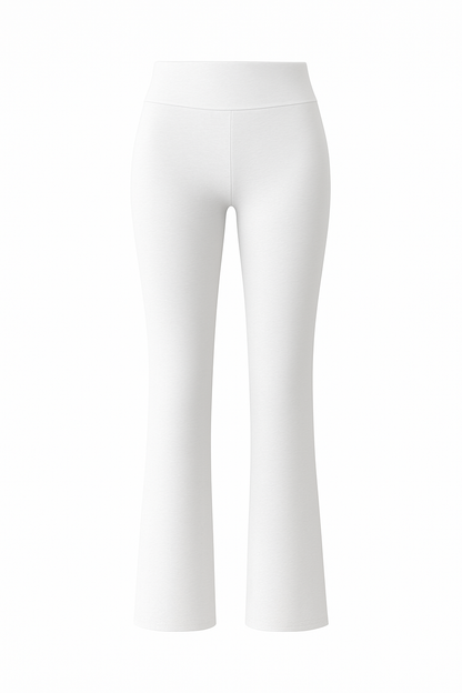 White Basic Straight-Cut Cotton Jersey Leggings