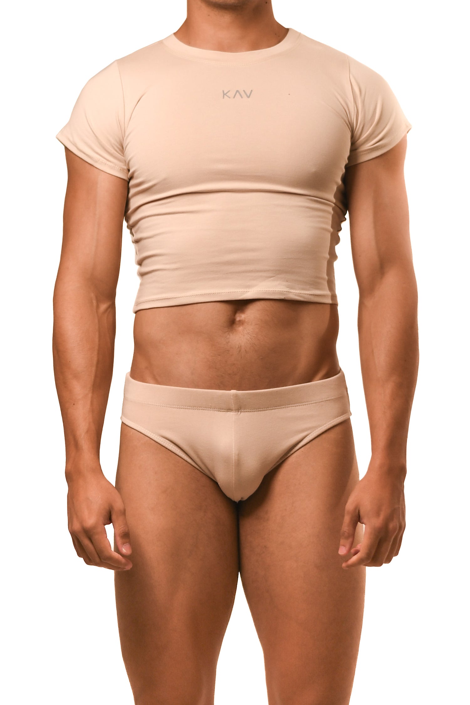 Beige Magnet Baby Tee Brief Set