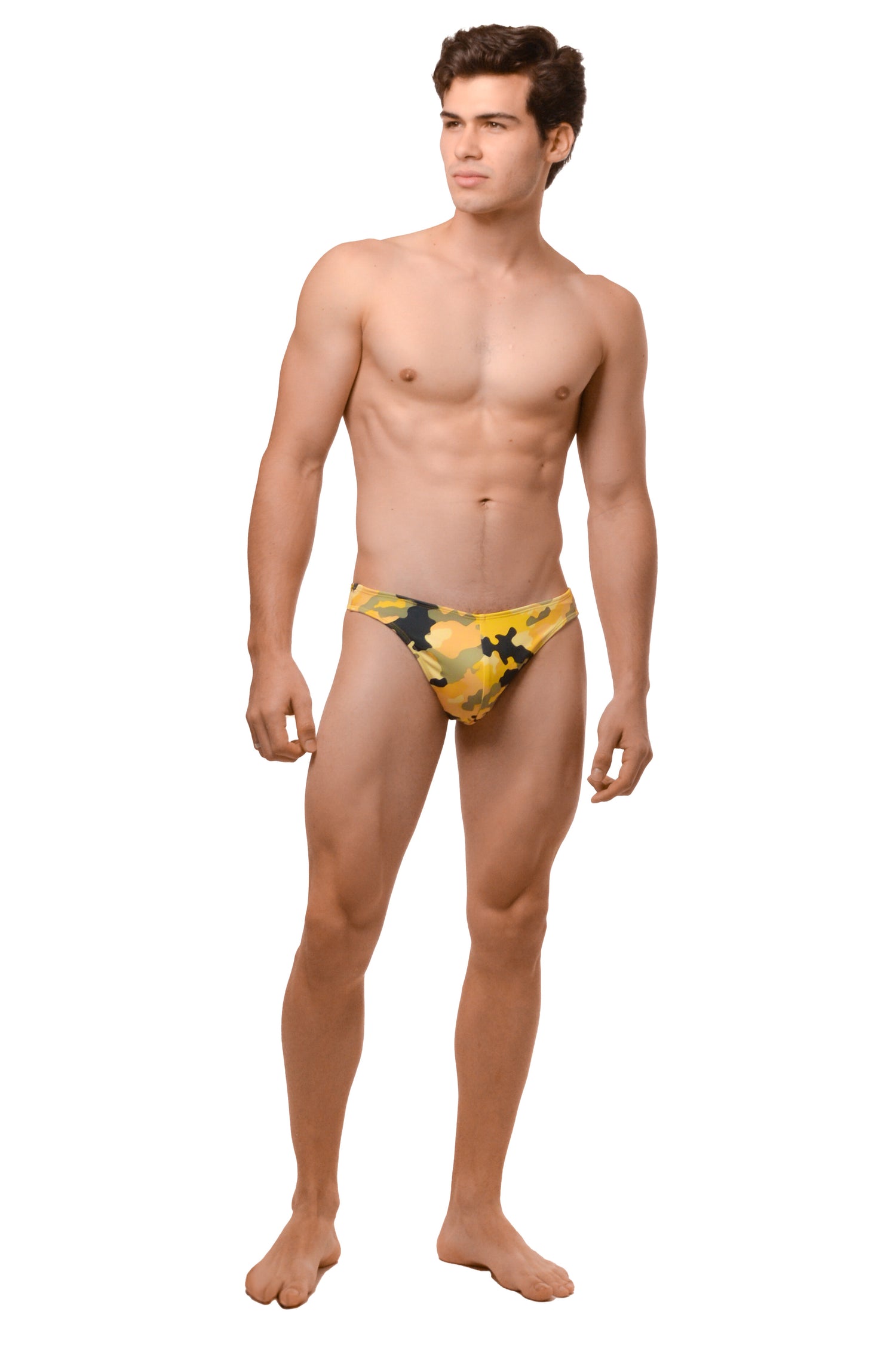 Yellow Camo Devils Swim Thong