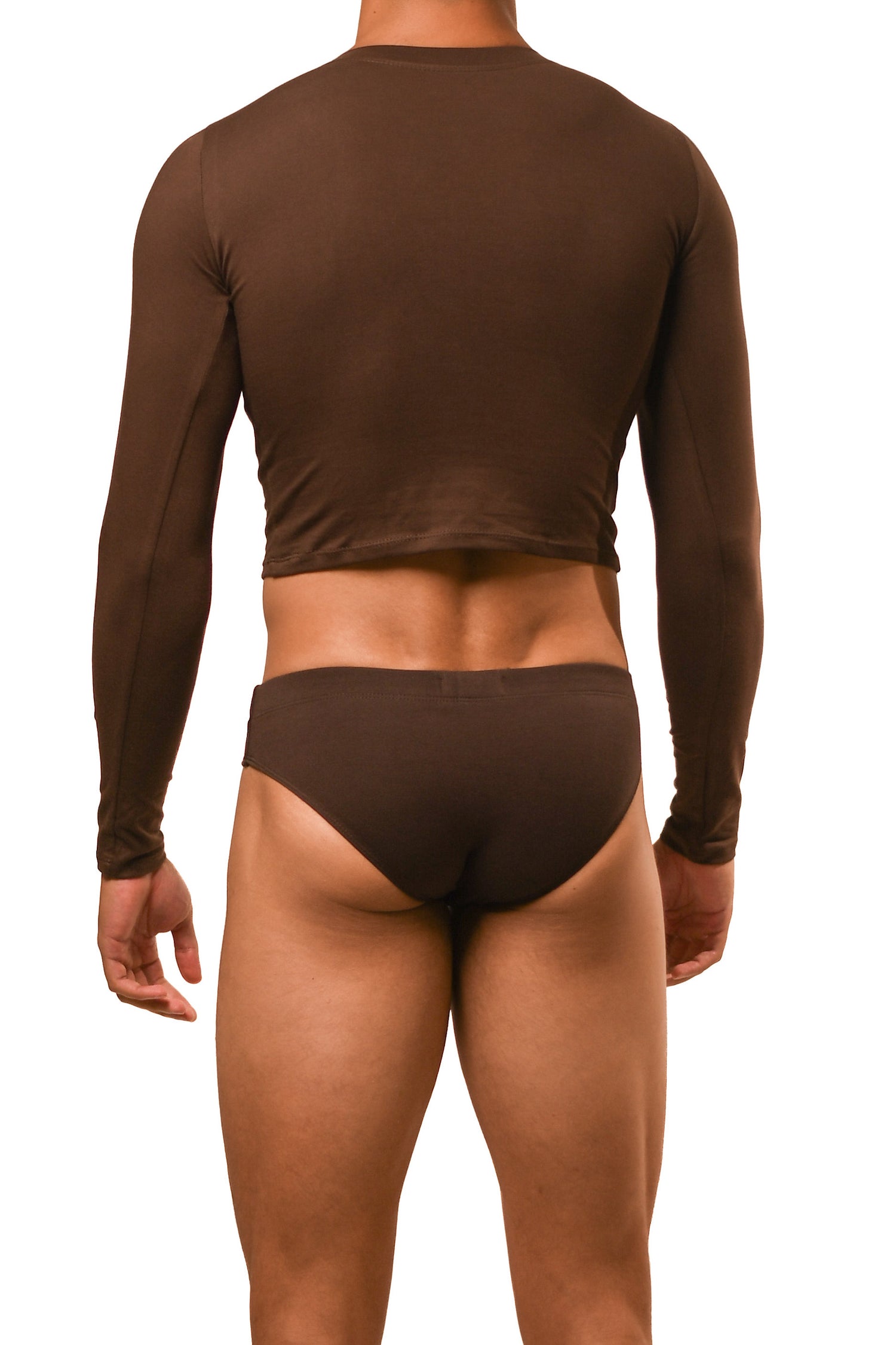 Brown Long Sleeve Magnet Brief Set