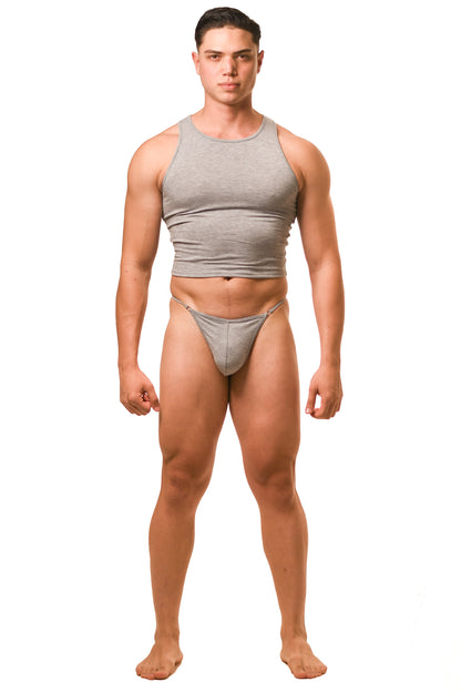 Gray Magnet Tank Top G-String Set