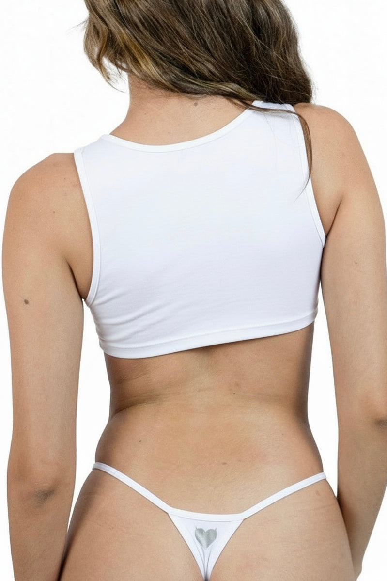 White Original Super Cropped Tank Top
