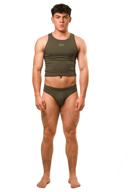 Dark Green Magnet Brief Set