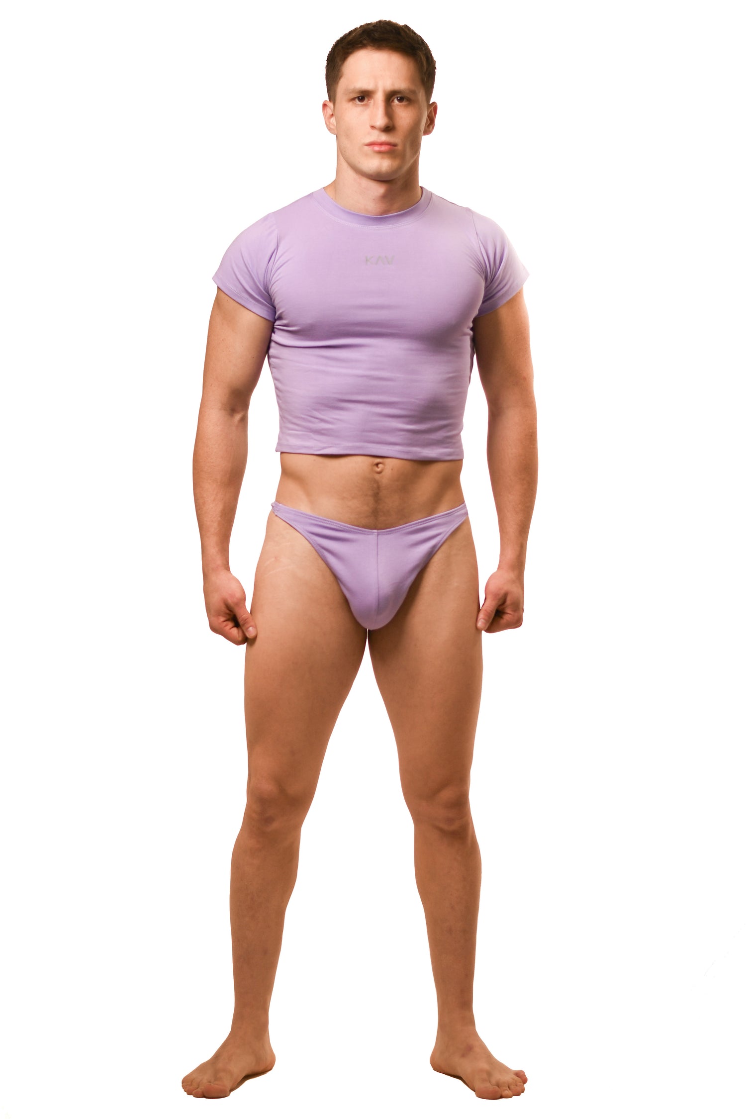Lilac Baby Tee Thong Set
