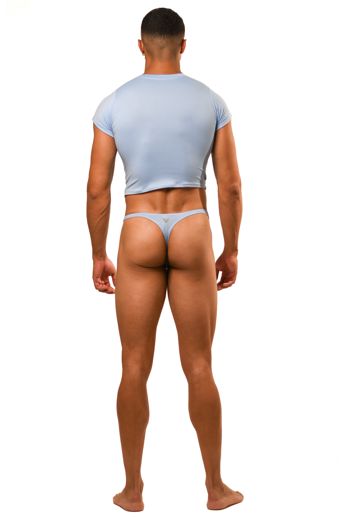 Baby Blue Baby Tee Thong Set