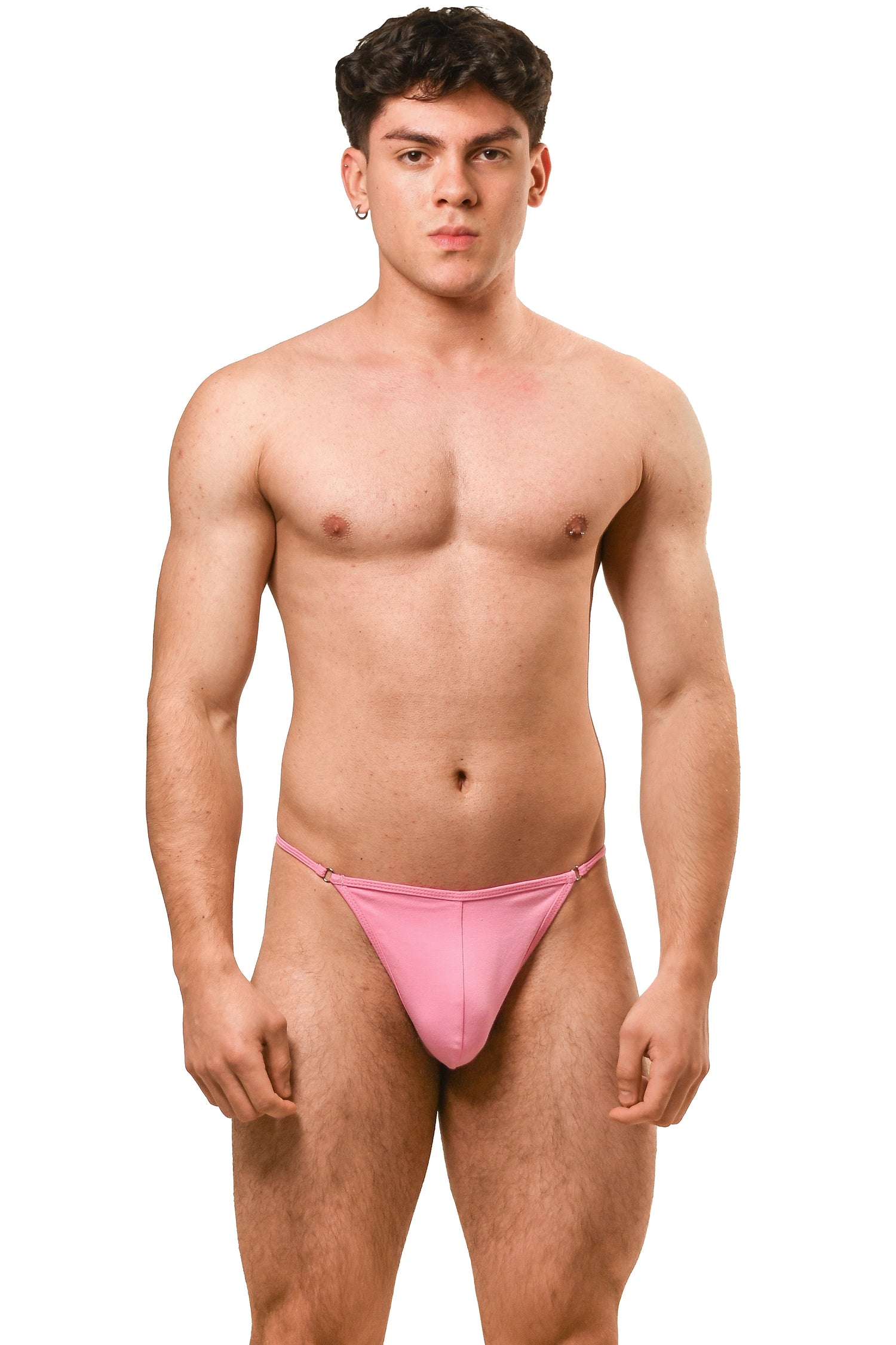 Pink Cotton Jersey Men G-String