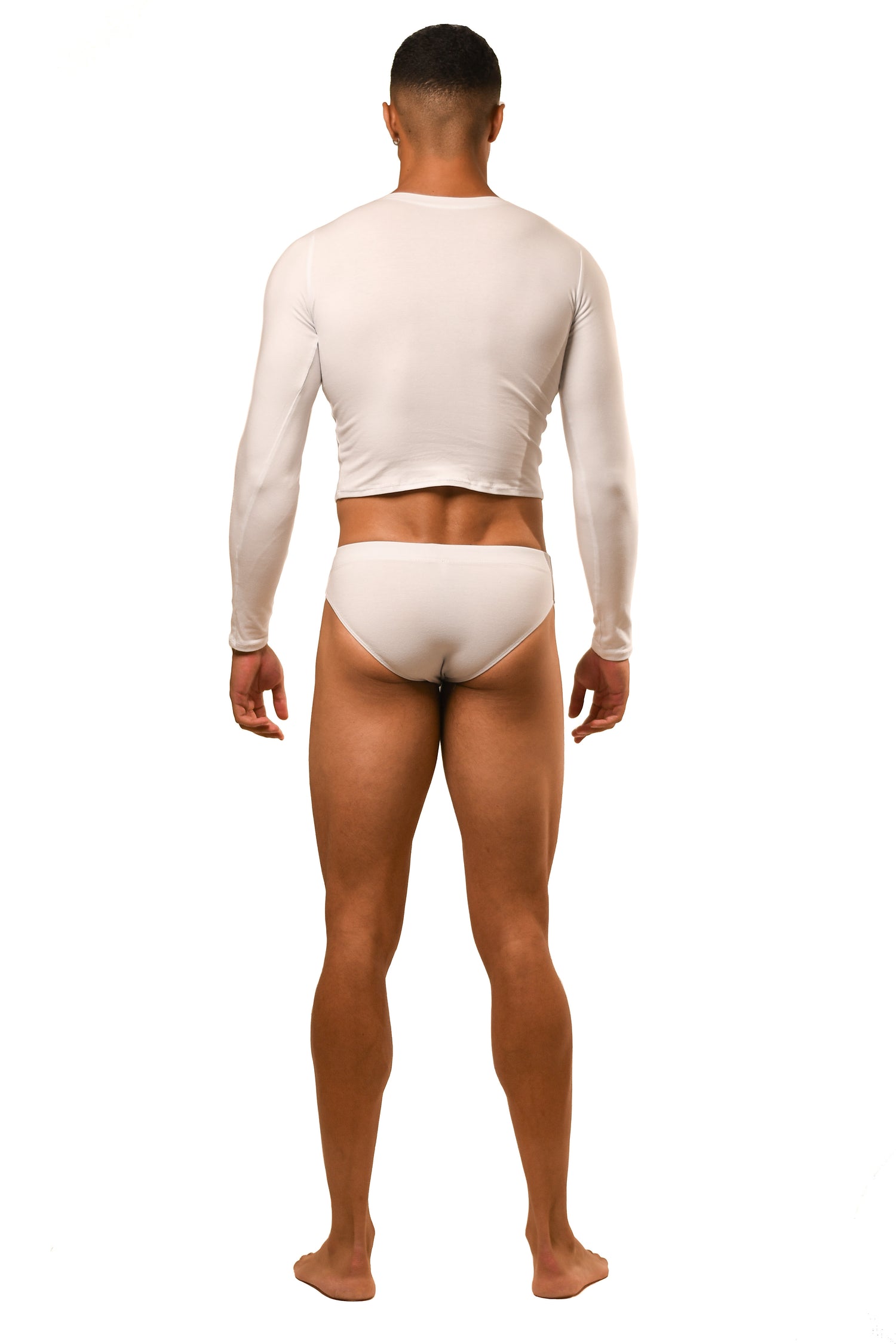 White Long Sleeve Magnet Brief Set