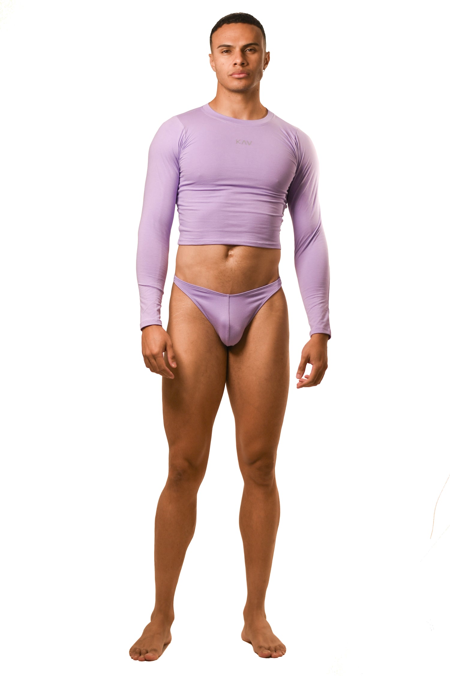 Lilac Long Sleeve Magnet Thong Set