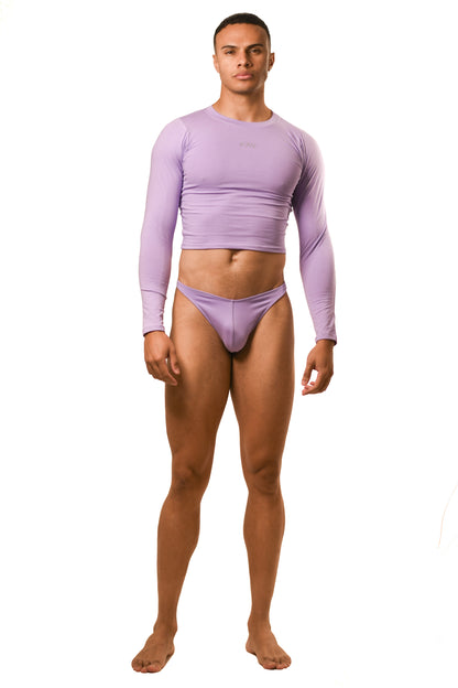 Lilac Long Sleeve Magnet Thong Set