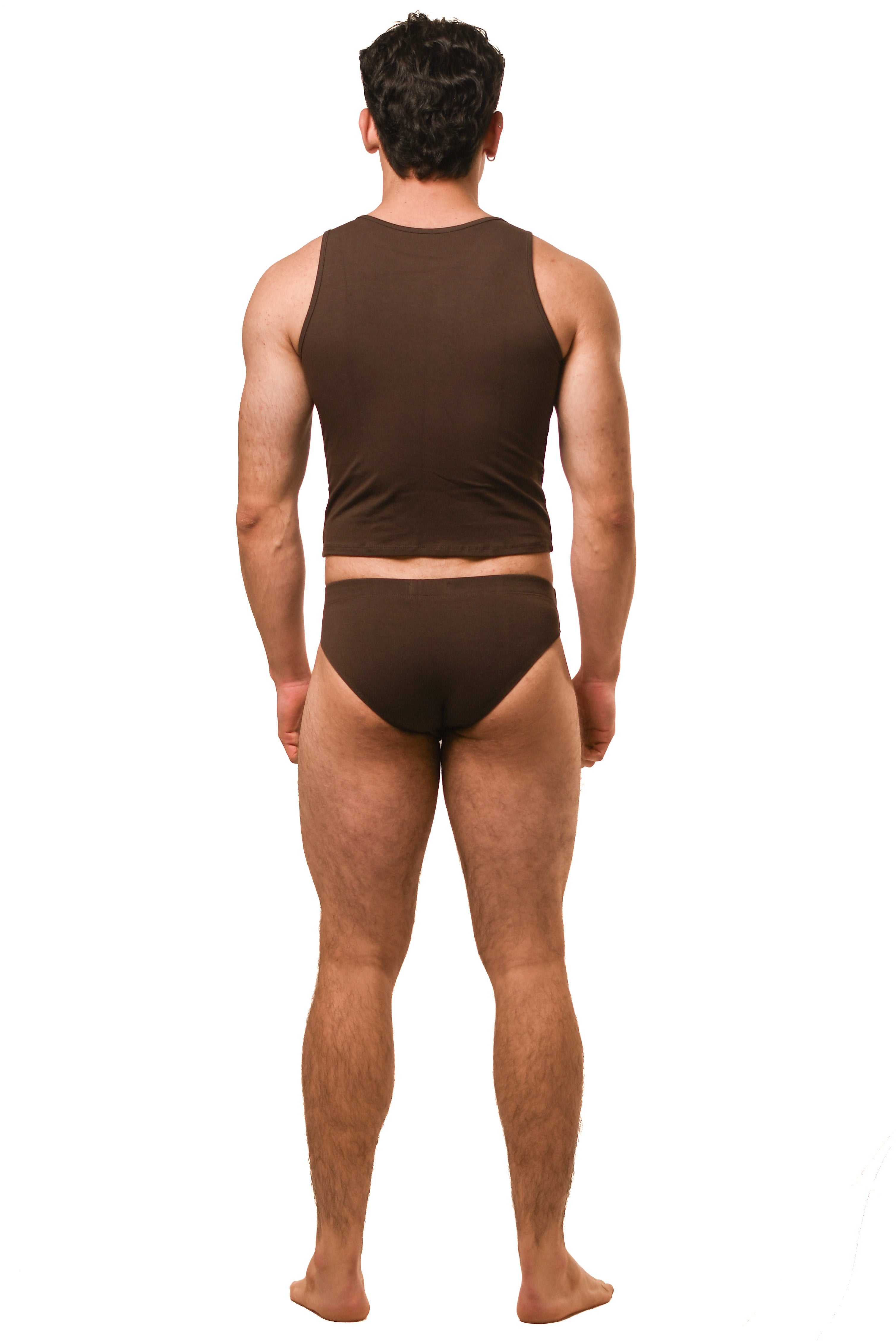 Hot Brown Magnet Brief Set