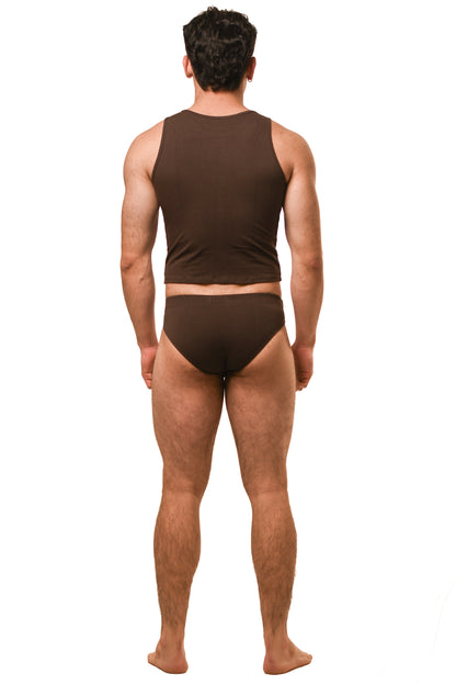 Hot Brown Magnet Brief Set
