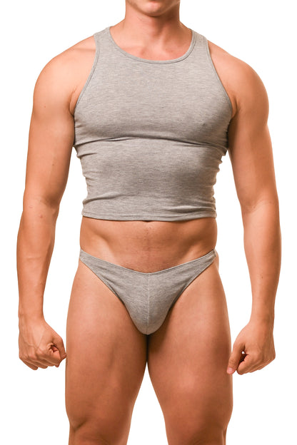 Gray Magnet Tank Top Thong Set