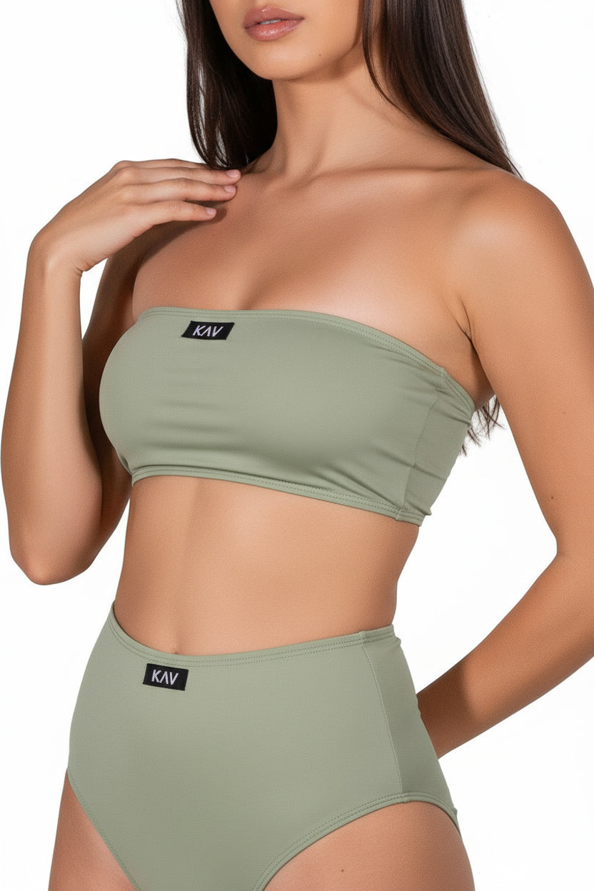 Olive Green Swim Tube Top