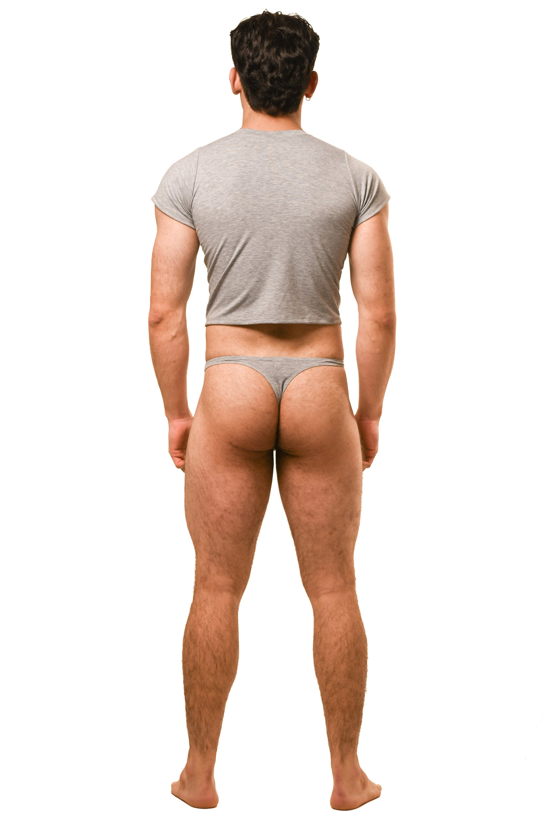 Gray Baby Tee Thong Set