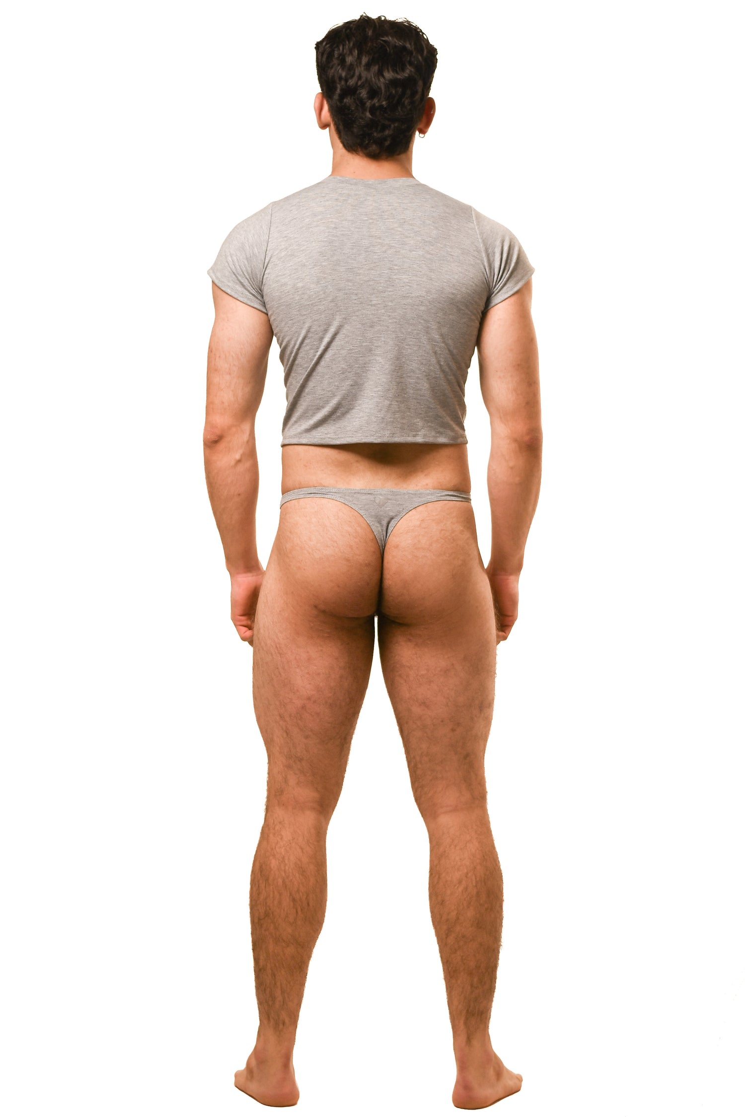 Gray Baby Tee Thong Set