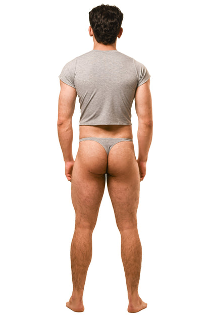 Gray Baby Tee Thong Set
