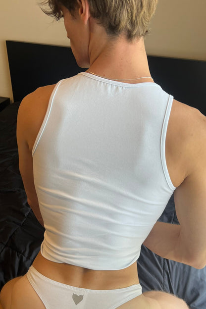 White Magnet Tank Top