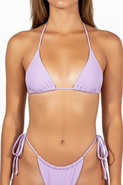 Lilac Triangle Adjustable Tie-Side Two Piece Bikini