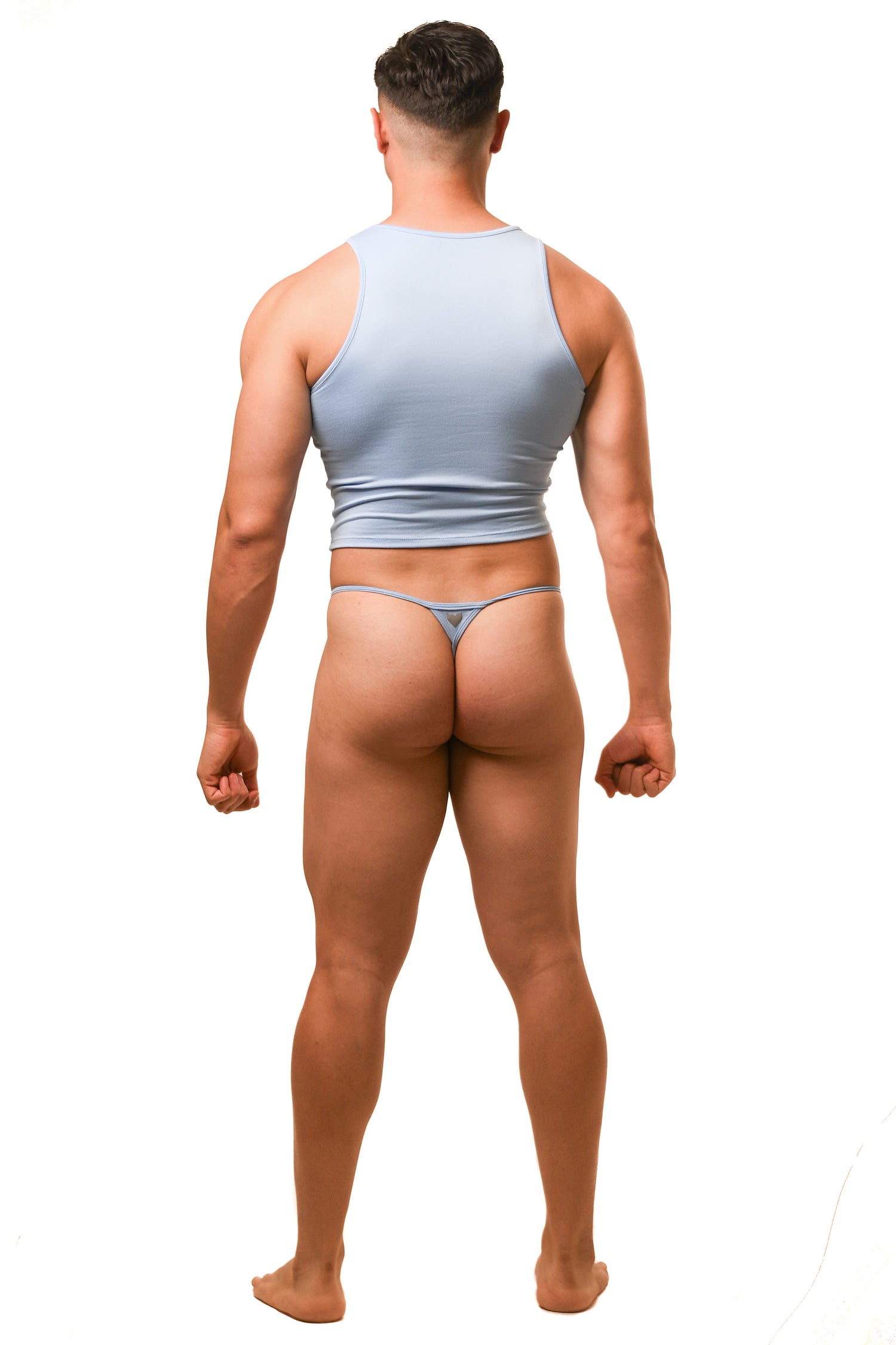 Baby Blue G-String Cotton Jersey Tank Set