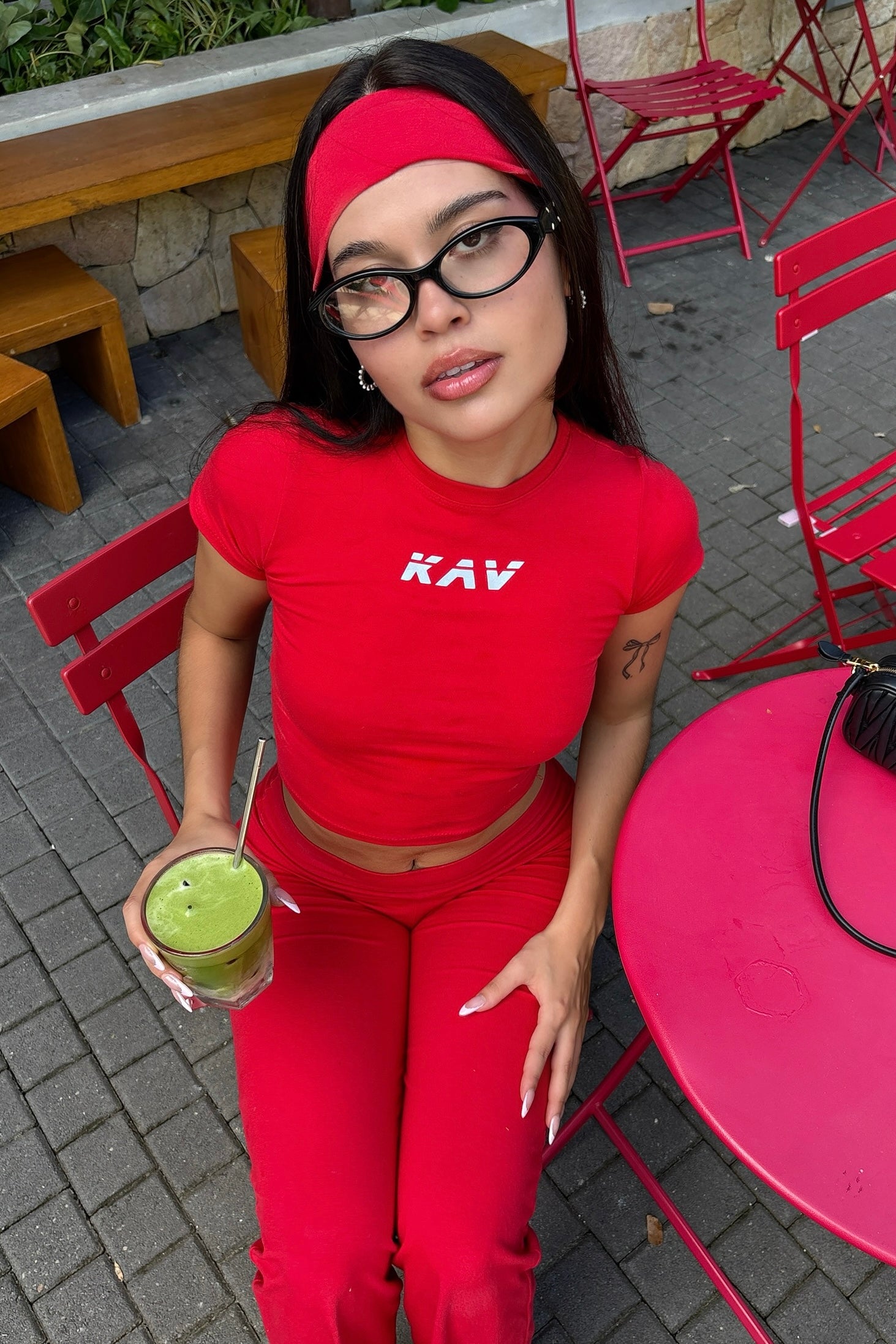 Red Cotton Jersey Headband