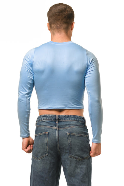 Baby Blue Long Sleeve Magnet Top