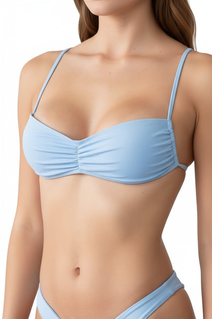 Baby Blue Square String Bikini Top