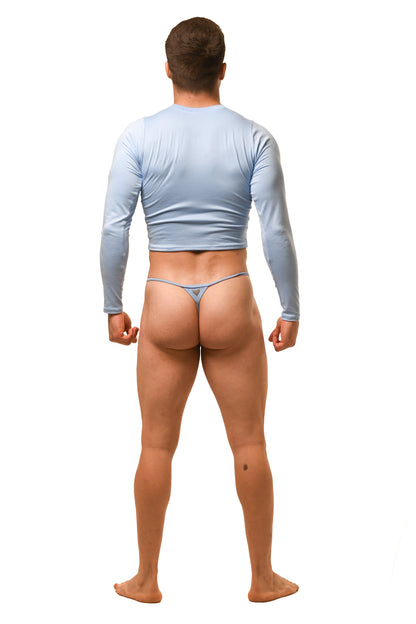 Baby Blue Long Sleeve Magnet G-String Set