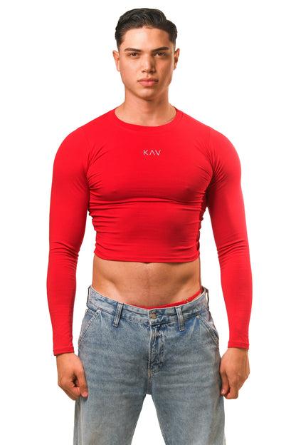 Red Long Sleeve Magnet Top