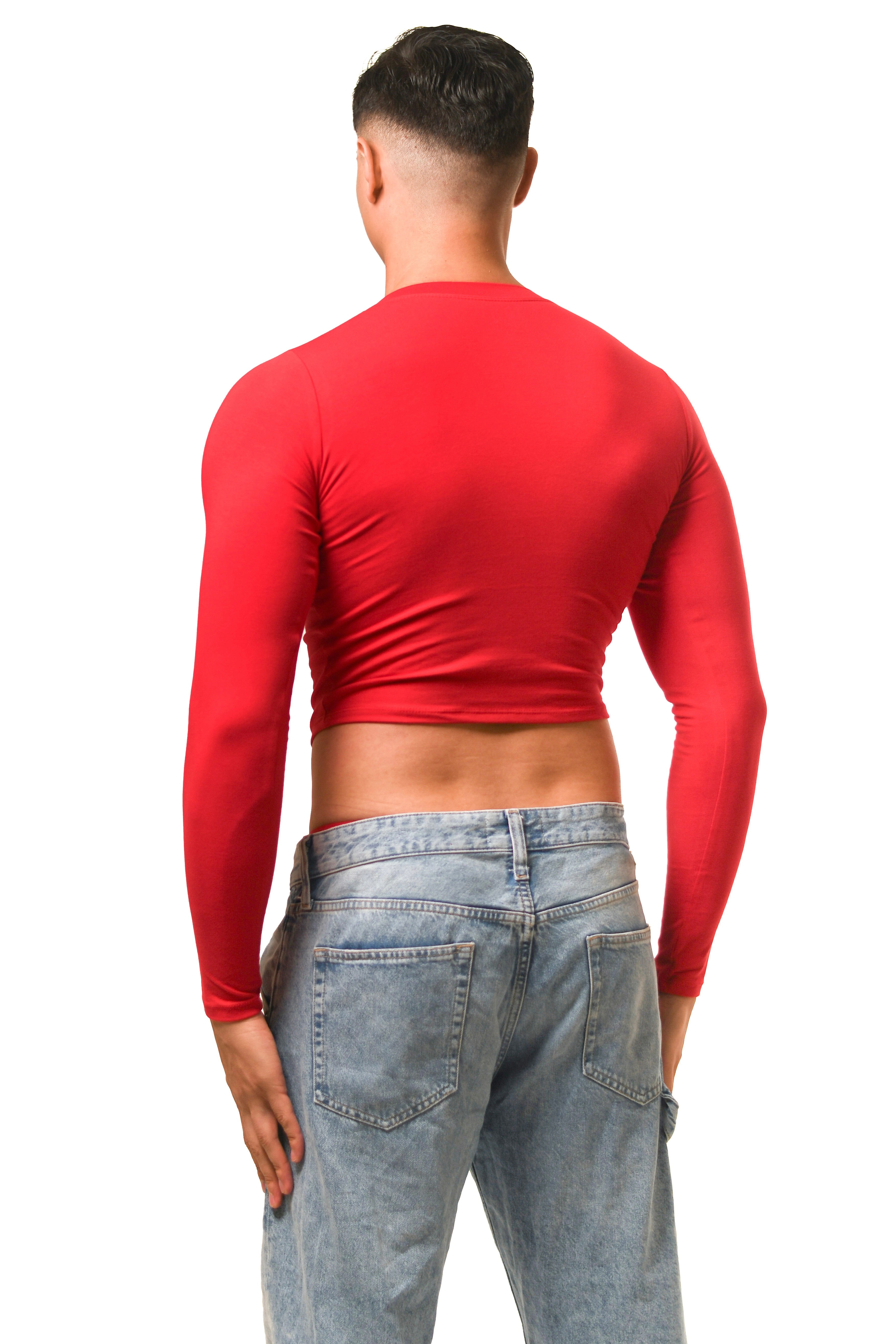 Red Long Sleeve Magnet Top