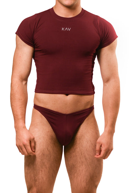 Dark Red Alberto Thong Set