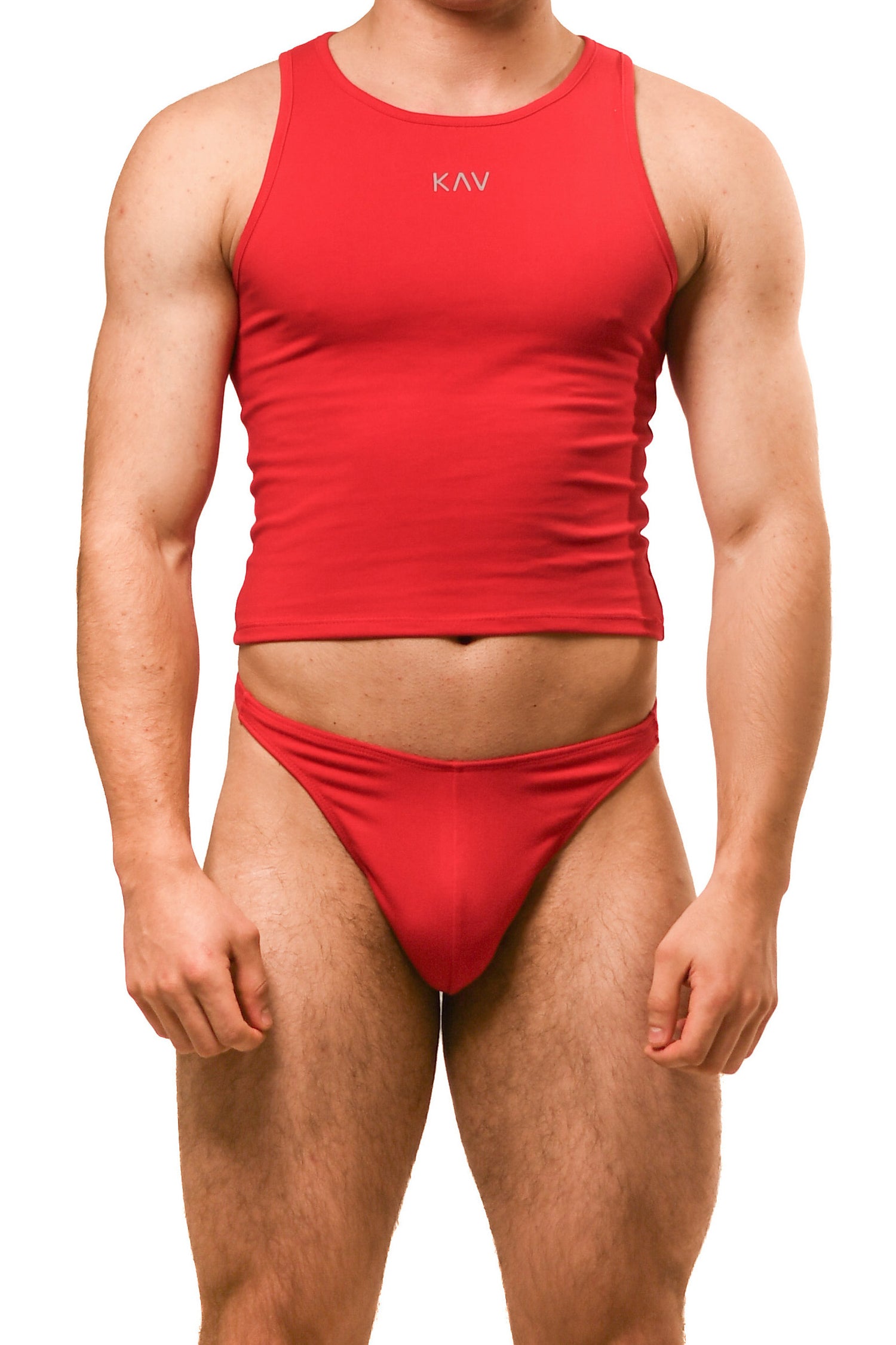 Red Magnet Tank Top Thong Set