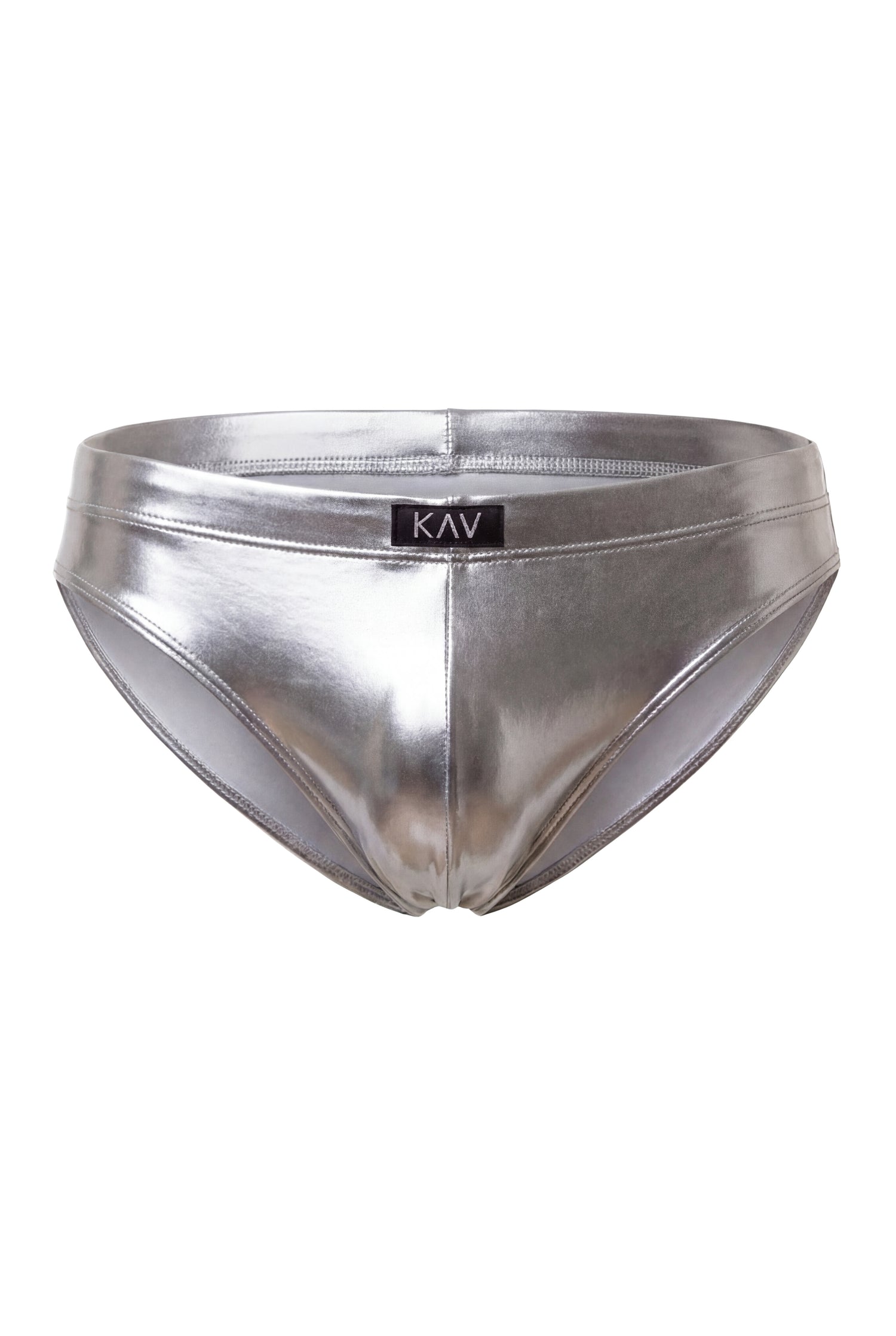 Metallic Silver Minimal Swim Brief