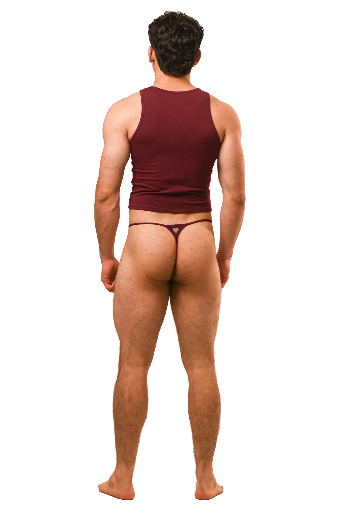 Dark Red Magnet Tank Top G-String Set