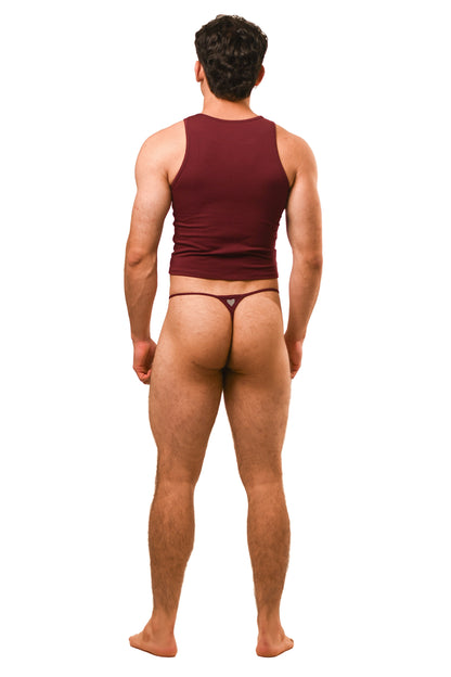 Dark Red Magnet Tank Top G-String Set