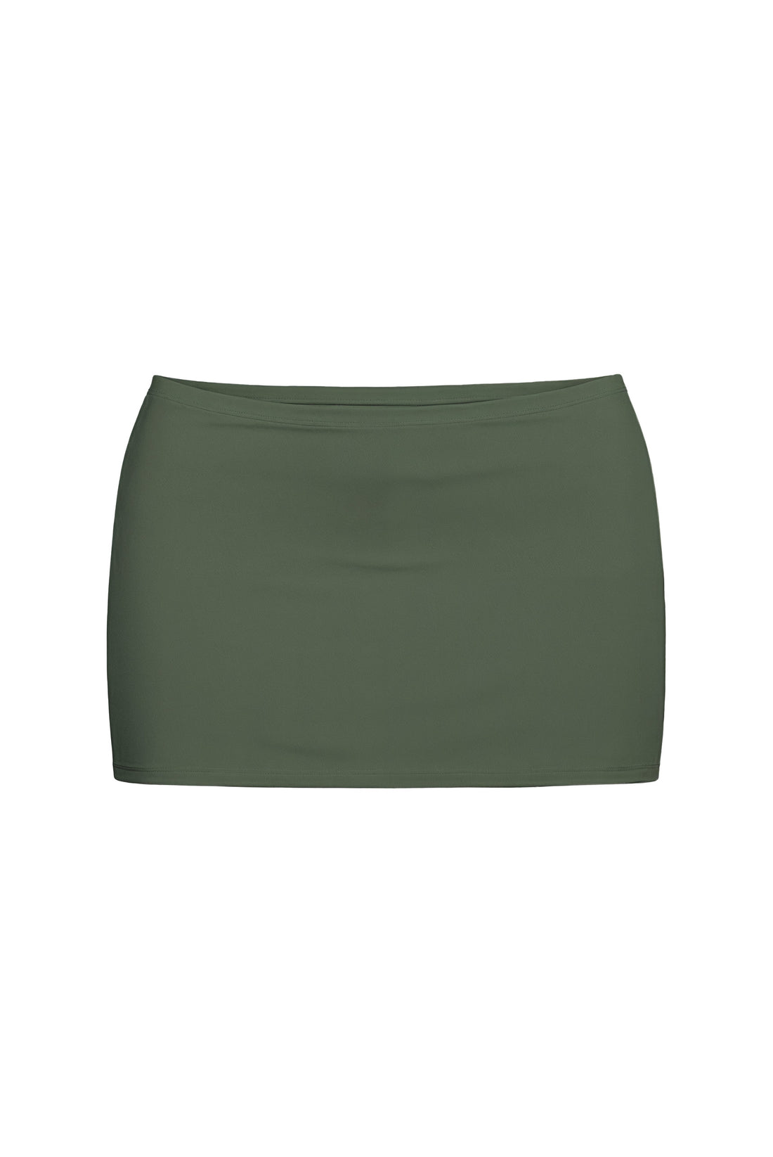 Dark Green Cotton Jersey Super Mini Skirt