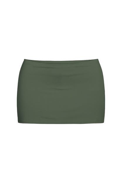 Dark Green Cotton Jersey Super Mini Skirt