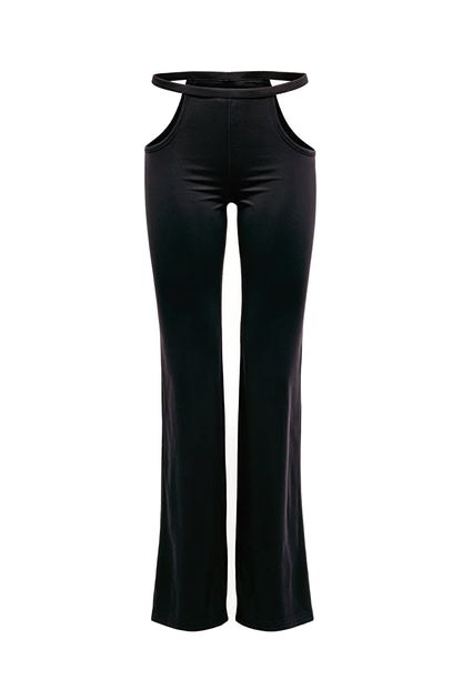 Black Waistband Cutout Leggings