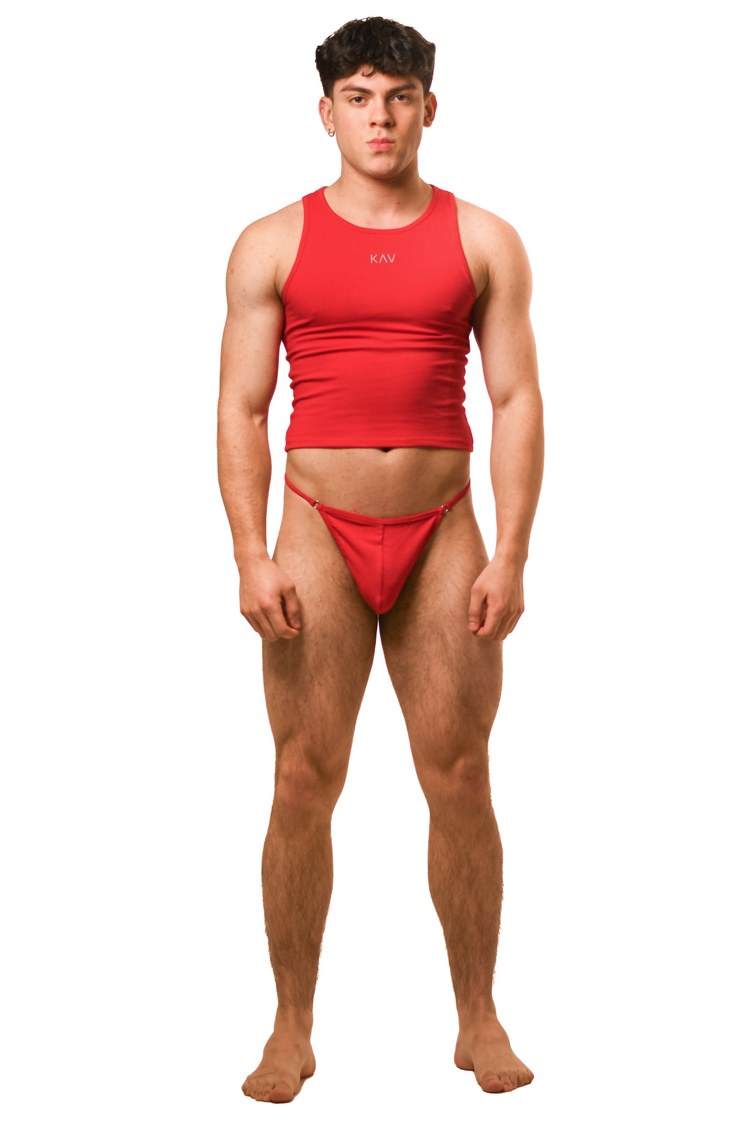 Red Magnet Tank Top G-String Set