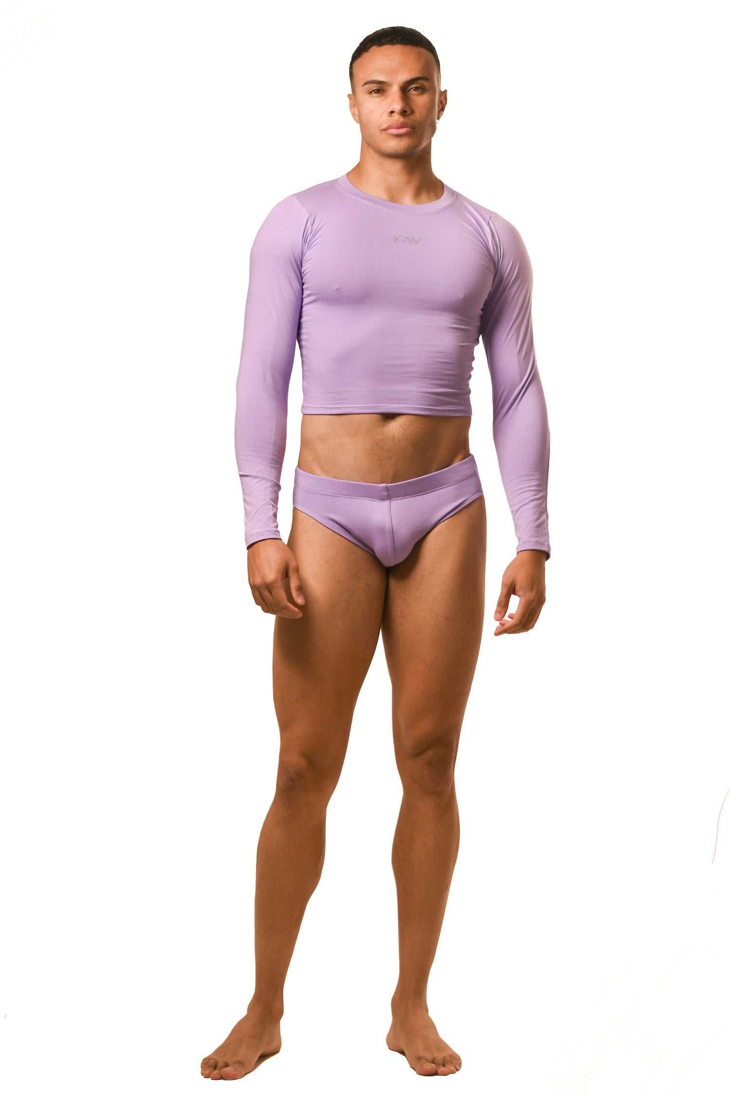 Lilac Long Sleeve Magnet Brief Set