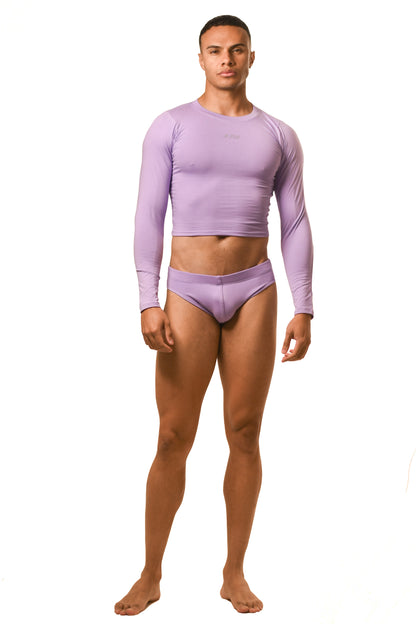 Lilac Long Sleeve Magnet Brief Set