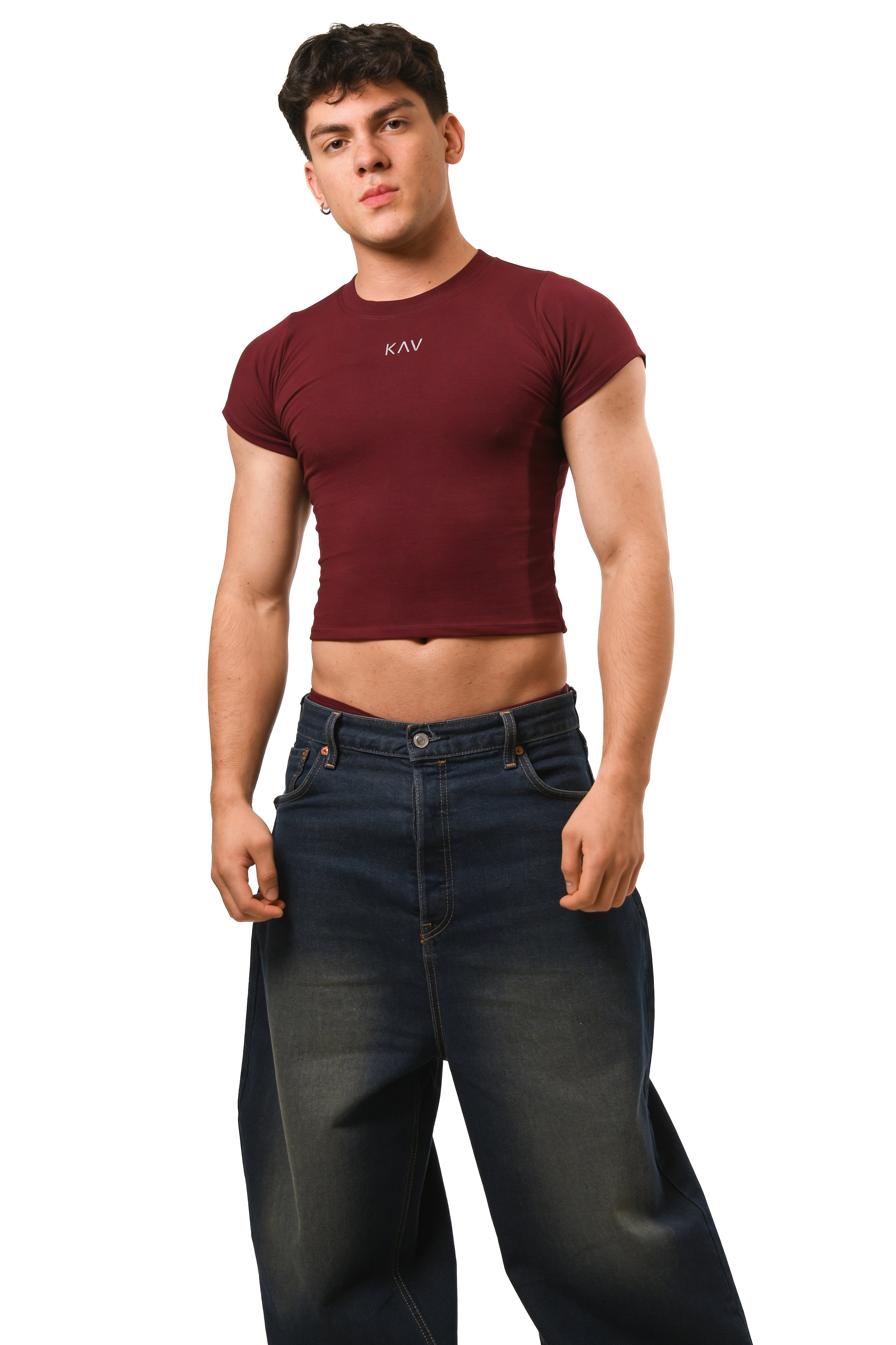 Dark Red Magnet Baby Tee