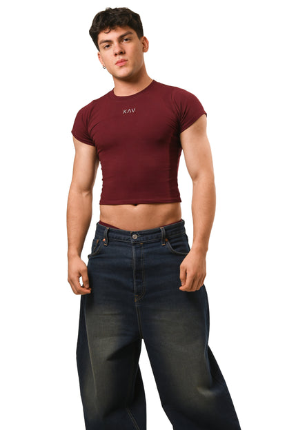 Dark Red Magnet Baby Tee