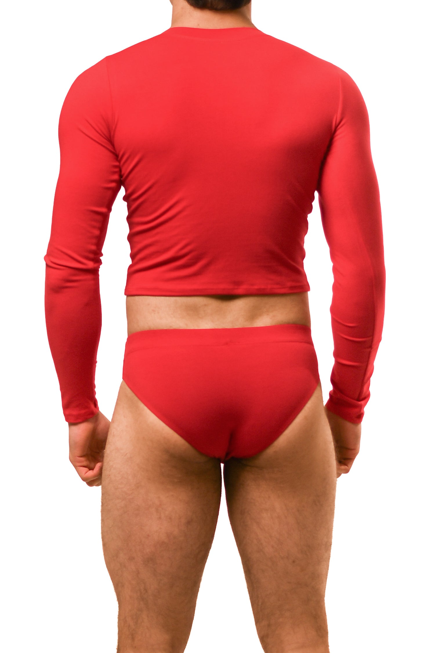 Red Long Sleeve Magnet Brief Set