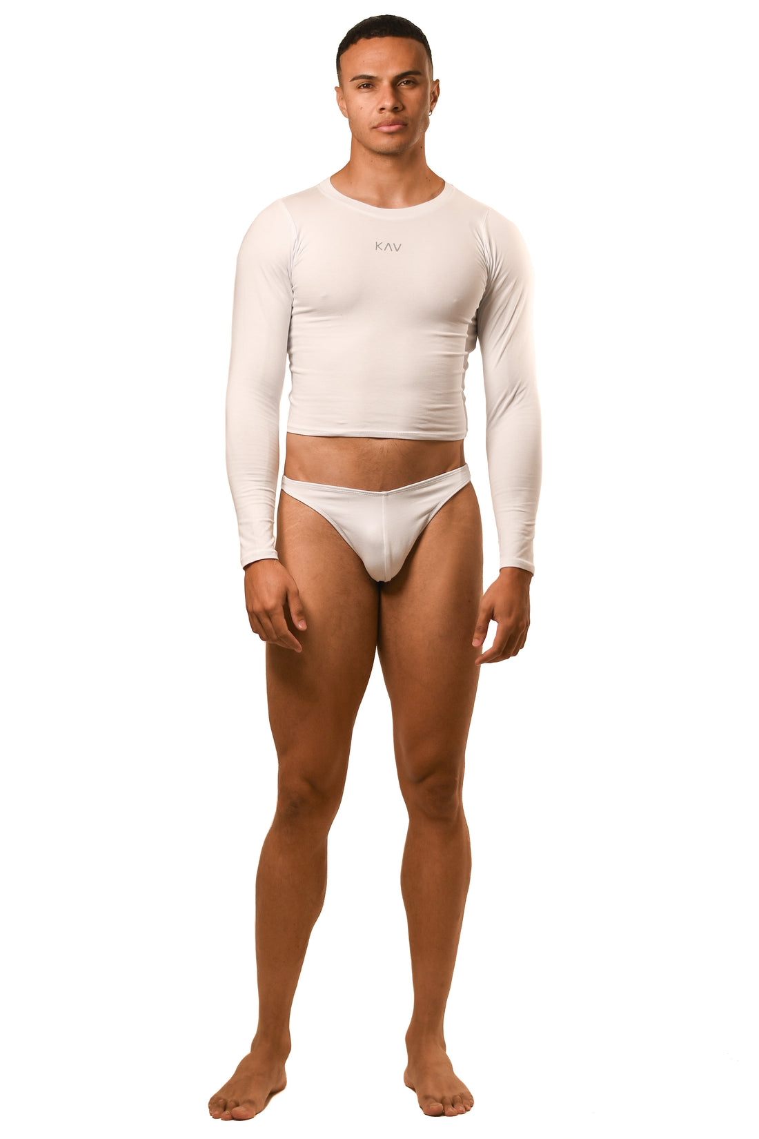 White Long Sleeve Magnet Thong Set