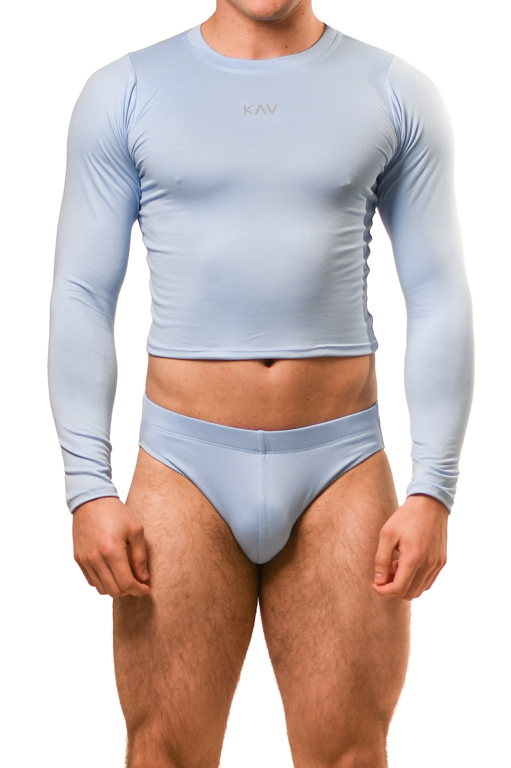 Baby Blue Long Sleeve Magnet Brief Set