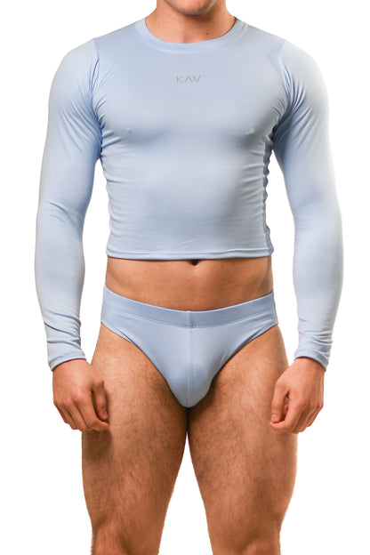 Baby Blue Long Sleeve Magnet Brief Set