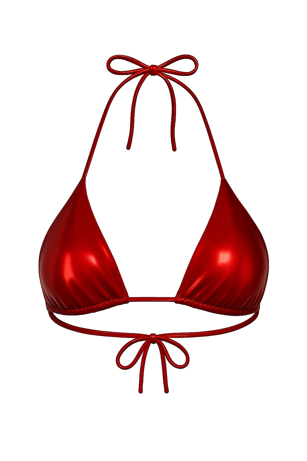 Red Metallic Triangle Top
