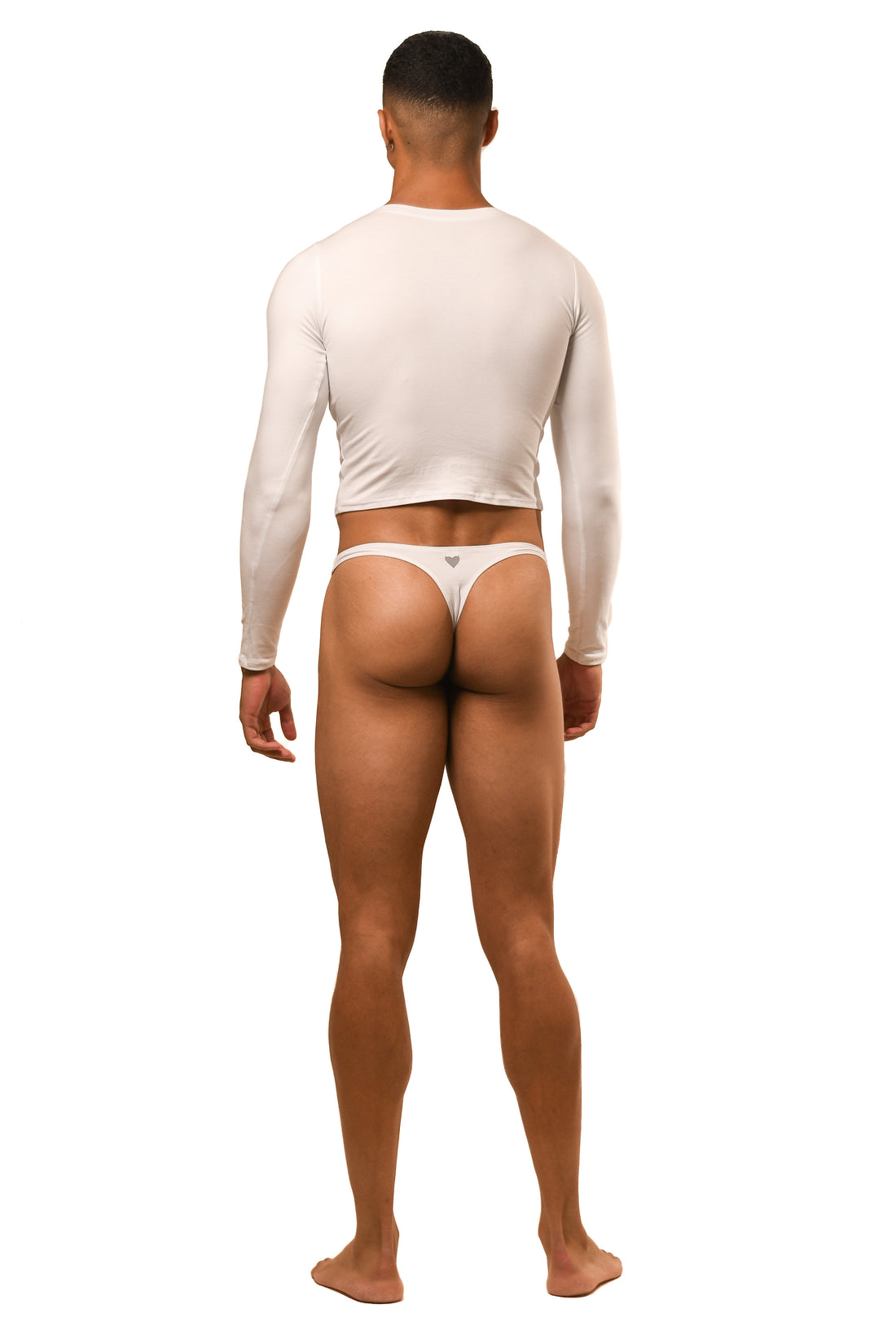 White Long Sleeve Magnet Thong Set