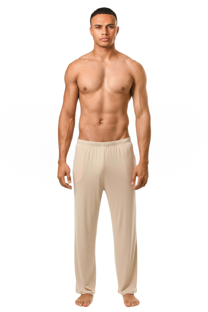 Beige Cotton Jersey Loose Pant